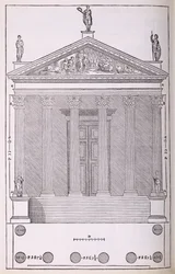 Ansicht des Tempels von Castor und Pollux, Illustration aus einer Faksimileausgabe von 